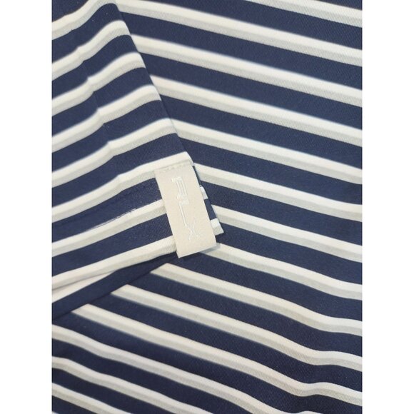 RLX Ralph Lauren Mens Striped Polo XL Navy/White Polyester - Picture 7 of 8